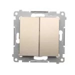 Simon 54 WMDL-550xxx-044 Łącznik świecznikowy do wersji IP44 (moduł) 10AX, 250V~, szybkozłącza; złoty mat Posiada wkładkę uszczelniającą pod klawisze DU1W