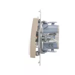 Simon 54 WMDL-550xxx-044 Łącznik świecznikowy do wersji IP44 (moduł) 10AX, 250V~, szybkozłącza; złoty mat Posiada wkładkę uszczelniającą pod klawisze DU1W