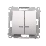 Simon 54 WMDL-551xxx-043 Łącznik świecznikowy z podświetleniem LED i do wersji IP44 (moduł) 10AX, 250V~, szybkozłącza; srebrny mat Posiada wkładkę DU1W