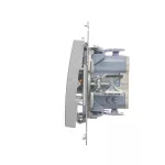 Simon 54 WMDL-551xxx-043 Łącznik świecznikowy z podświetleniem LED i do wersji IP44 (moduł) 10AX, 250V~, szybkozłącza; srebrny mat Posiada wkładkę DU1W