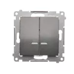 Simon 54 WMDL-551xxx-048 Łącznik świecznikowy z podświetleniem LED i do wersji IP44 (moduł) 10AX, 250V~, szybkozłącza; antracyt Posiada wkładkę DU1W