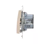 Simon 54 WMDL-551x2x-041 Łącznik świecznikowy z podświetleniem LED i do wersji IP44 (moduł) 16AX, 250V~, zaciski śrubowe; kremowy Posiada wkładkę DU1W