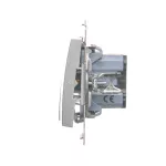 Simon 54 WMDL-551x2x-043 Łącznik świecznikowy z podświetleniem LED i do wersji IP44 (moduł) 16AX, 250V~, zaciski śrubowe; srebrny mat Posiada wkładkę DU1W