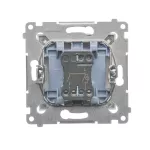 Simon 54 WMDL-551x2x-043 Łącznik świecznikowy z podświetleniem LED i do wersji IP44 (moduł) 16AX, 250V~, zaciski śrubowe; srebrny mat Posiada wkładkę DU1W