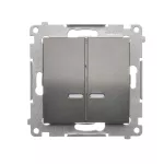 Simon 54 WMDL-551x2x-048 Łącznik świecznikowy z podświetleniem LED i do wersji IP44 (moduł) 16AX, 250V~, zaciski śrubowe; antracyt Posiada wkładkę DU1W