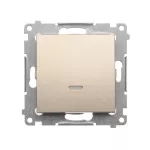 Simon 54 WMDL-061xxx-044 Łącznik schodowy z podświetleniem LED (moduł) 10AX, 250V~, szybkozłącza; złoty mat