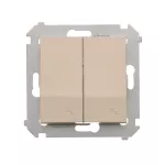 Simon 54 WMDL-0612xx-041 Łącznik schodowy podwójny z podświetleniem (moduł) 10AX, 250V~, zaciski śrubowe; kremowy