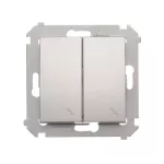 Simon 54 WMDL-0612xx-043 Łącznik schodowy podwójny z podświetleniem (moduł) 10AX, 250V~, zaciski śrubowe; srebrny mat