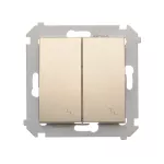 Simon 54 WMDL-0612xx-044 Łącznik schodowy podwójny z podświetleniem (moduł) 10AX, 250V~, zaciski śrubowe; złoty mat