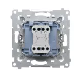 Simon 54 WMDL-020xxx-043 Łącznik dwubiegunowy (moduł) 10AX, 250V~, szybkozłącza; srebrny mat