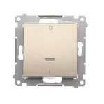 Simon 54 WMDL-021xxx-044 Łącznik dwubiegunowy z podświetleniem LED (moduł) 10AX, 250V~, szybkozłącza; złoty mat