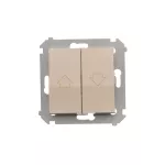 Simon 54 WMDL-040xx1-041 Przycisk roletowy do sterowania roletą z wielu miejsc (moduł) 10AX, 250V~, zaciski śrubowe; kremowy