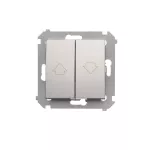 Simon 54 WMDL-040xx1-043 Przycisk roletowy do sterowania roletą z wielu miejsc (moduł) 10AX, 250V~, zaciski śrubowe; srebrny mat