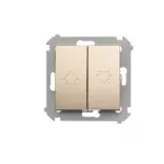 Simon 54 WMDL-040xx1-044 Przycisk roletowy do sterowania roletą z wielu miejsc (moduł) 10AX, 250V~, zaciski śrubowe; złoty mat
