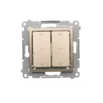 Simon 54 WMDL-042xx2-044 Łącznik roletowy podwójny (moduł) 10A, 250V~, szybkozłącza. W komplecie z pierścieniem dekoracyjnym; złoty mat