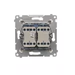 Simon 54 WMDL-042xx2-044 Łącznik roletowy podwójny (moduł) 10A, 250V~, szybkozłącza. W komplecie z pierścieniem dekoracyjnym; złoty mat