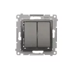 Simon 54 WMDL-042xx2-048 Łącznik roletowy podwójny (moduł) 10A, 250V~, szybkozłącza. W komplecie z pierścieniem dekoracyjnym; antracyt