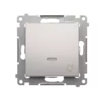 Simon 54 WMDL-091xxx-043 Przycisk „dzwonek” z podświetleniem LED (moduł) 10AX, 250V~, szybkozłącza; srebrny mat