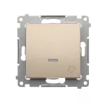 Simon 54 WMDL-091xxx-044 Przycisk „dzwonek” z podświetleniem LED (moduł) 10AX, 250V~, szybkozłącza; złoty mat