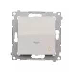 Simon 54 WMDL-081xxx-011 Przycisk „światło” z podświetleniem LED (moduł) 10AX, 250V~, szybkozłącza; biały