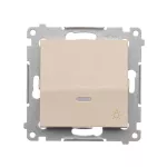 Simon 54 WMDL-081xxx-041 Przycisk „światło” z podświetleniem LED (moduł) 10AX, 250V~, szybkozłącza; kremowy