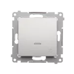 Simon 54 WMDL-081xxx-043 Przycisk „światło” z podświetleniem LED (moduł) 10AX, 250V~, szybkozłącza; srebrny mat