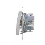 Simon 54 WMDL-081xxx-043 Przycisk „światło” z podświetleniem LED (moduł) 10AX, 250V~, szybkozłącza; srebrny mat