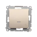 Simon 54 WMDL-081xxx-044 Przycisk „światło” z podświetleniem LED (moduł) 10AX, 250V~, szybkozłącza; złoty mat