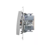 Simon 54 WMDL-0P03xx-043 Przycisk pojedynczy zwierny bez piktogramu (moduł) 10AX, 250V~, szybkozłącza; srebrny mat