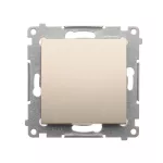 Simon 54 WMDL-0P03xx-044 Przycisk pojedynczy zwierny bez piktogramu (moduł) 10AX, 250V~, szybkozłącza; złoty mat