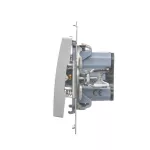 Simon 54 WMDL-0P0x2x-043 Przycisk pojedynczy zwierny bez piktogramu (moduł) 16AX, 250V~, zaciski śrubowe; srebrny mat