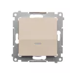 Simon 54 WMDL-0P1xxx-041 Przycisk pojedynczy zwierny z podświetleniem LED bez piktogramu (moduł) 10AX, 250V~, szybkozłącza; kremowy