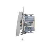 Simon 54 WMDL-0P1xxx-043 Przycisk pojedynczy zwierny z podświetleniem LED bez piktogramu (moduł) 10AX, 250V~, szybkozłącza; srebrny mat