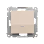 Simon 54 WMDL-011xP2-041 Przycisk pojedynczy zwierny z podświetleniem LED bez piktogramu (moduł) 16AX, 250V~, zaciski śrubowe; kremowy