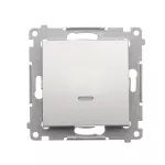Simon 54 WMDL-011xP2-043 Przycisk pojedynczy zwierny z podświetleniem LED bez piktogramu (moduł) 16AX, 250V~, zaciski śrubowe; srebrny mat