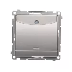 Simon 54 WMDL-0H1xx2-043 Łącznik hotelowy podwójny z podświetleniem (moduł); srebrny mat Tylko do ramek S54 PREMIUM. Wymagane jest zastosowanie przekaźnika/stycznika