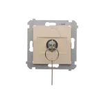 Simon 54 WMDL-0K01xx-041 Łącznik na kluczyk jednobiegunowy (moduł) 2 pozycyjny „0-I” styk N/O, 5 A, 250~. Możliwość wyjęcia klucza w każdej pozycji; kremowy