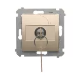 Simon 54 WMDL-0K01xx-044 Łącznik na kluczyk jednobiegunowy (moduł) 2 pozycyjny „0-I” styk N/O, 5 A, 250~. Możliwość wyjęcia klucza w każdej pozycji; złoty mat