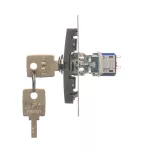 Simon 54 WMDL-0K01xx-048 Łącznik na kluczyk jednobiegunowy (moduł) 2 pozycyjny „0-I” styk N/O, 5 A, 250~. Możliwość wyjęcia klucza w każdej pozycji; antracyt