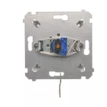 Simon 54 WMDL-0K01Px-043 Łącznik na kluczyk chwilowy – przycisk (moduł) 2 pozycyjny „0-I” styk N/O, 5 A, 250~. Możliwość wyjęcia klucza tylko w pozycji 0; srebrny mat