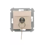 Simon 54 WMDL-0K04Px-041 Łącznik na kluczyk roletowy chwilowy –przycisk (moduł) 3 poz. „I-0-II" 2 styki N/O, 5A, 250~. Możliwość wyjęcia klucza tylko w pozycji 0; kremowy