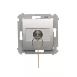 Simon 54 WMDL-0K04Px-043 Łącznik na kluczyk roletowy chwilowy –przycisk (moduł) 3 poz. „I-0-II" 2 styki N/O, 5A, 250~. Możliwość wyjęcia klucza tylko w pozycji 0; srebrny mat