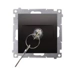 Simon 54 WMDL-0K04Px-048 Łącznik na kluczyk roletowy chwilowy –przycisk (moduł) 3 poz. „I-0-II" 2 styki N/O, 5A, 250~. Możliwość wyjęcia klucza tylko w pozycji 0; antracyt