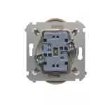 Simon 54 WMDW-00210M-041 Gniazdo wtyczkowe podwójne z uziemieniem z przesłonami (moduł) 16A, 250V~, zaciski śrubowe; kremowy