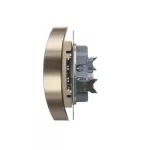 Simon 54 WMDW-00210M-044 Gniazdo wtyczkowe podwójne z uziemieniem z przesłonami (moduł) 16A, 250V~, zaciski śrubowe; złoty mat