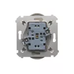 Simon 54 WMDW-00210M-044 Gniazdo wtyczkowe podwójne z uziemieniem z przesłonami (moduł) 16A, 250V~, zaciski śrubowe; złoty mat