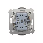 Simon 54 WMDW-00200M-043 Gniazdo wtyczkowe bez uziemienia z przesłonami podwójne (moduł) 16A, 250V~, zaciski śrubowe; srebrny mat Do ramek S54 PREMIUM