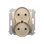 Simon 54 WMDW-00200M-044 Gniazdo wtyczkowe bez uziemienia z przesłonami podwójne (moduł) 16A, 250V~, zaciski śrubowe; złoty mat Do ramek S54 PREMIUM