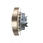 Simon 54 WMDW-00200M-044 Gniazdo wtyczkowe bez uziemienia z przesłonami podwójne (moduł) 16A, 250V~, zaciski śrubowe; złoty mat Do ramek S54 PREMIUM