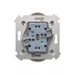 Simon 54 WMDW-00200M-044 Gniazdo wtyczkowe bez uziemienia z przesłonami podwójne (moduł) 16A, 250V~, zaciski śrubowe; złoty mat Do ramek S54 PREMIUM